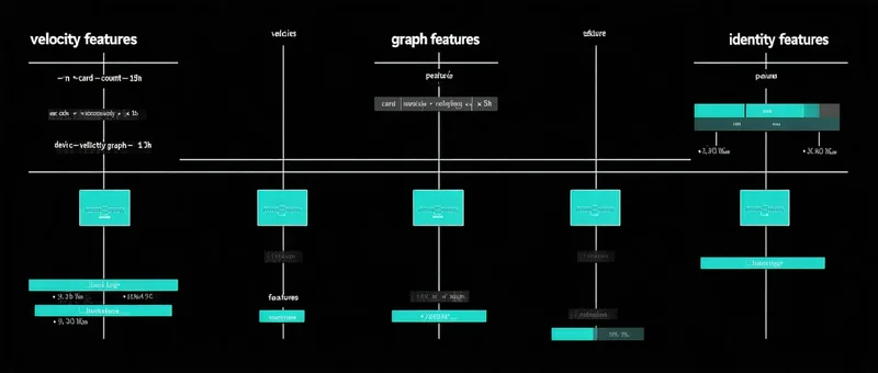 Fraudhalo model feature categories: velocity, graph, and identity signals